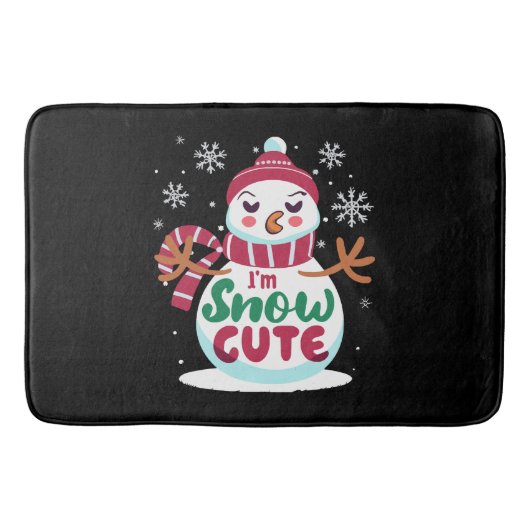 クリスマスの冬の魅力に包まれて Snow Cute! バスマット (正面)