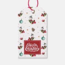 クリスマスの冬の鳥のパタパーソナライズされたーン ギフトタグ