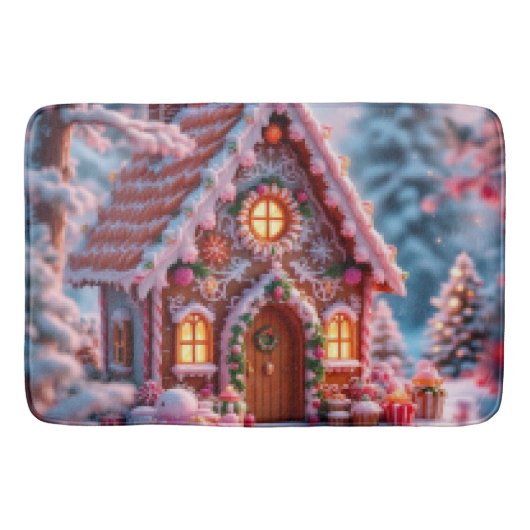 クリスマスの冬を楽しもう バスマット (正面)