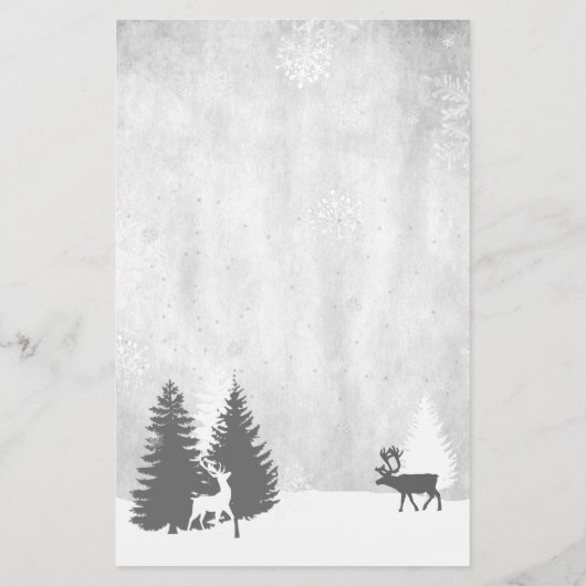 クリスマスの冬パーソナライズされた風景 便箋 (裏面)