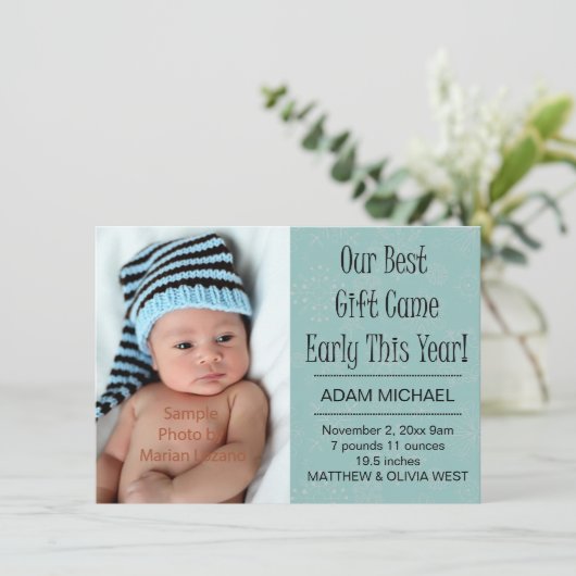 クリスマスの冬休みの誕生の発表 シーズンカード (スタンド正面)