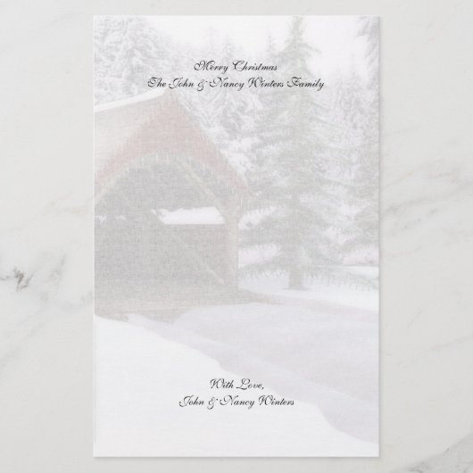 クリスマスの冬場面文房具 便箋 (正面)