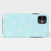 クリスマスの凍った青い雪の結晶模様 Case-Mate iPhoneケース (裏面(横))