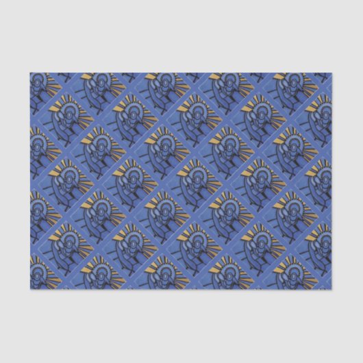 クリスマスの出生のイエス・キリストモダンなメリーヨセフの青 薄葉紙 (正面)