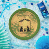 クリスマスの出生のコラージュ ペーパープレート (パーティー)