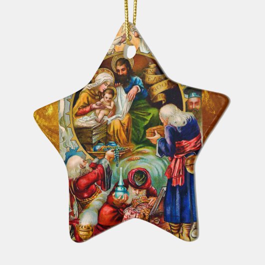 クリスマスの出生の星のオーナメント セラミックオーナメント (左)