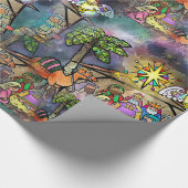 クリスマスの出生の水彩画 ラッピングペーパー (角)