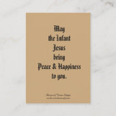 クリスマスの出生の直感の挨拶の神聖なカード 名刺 (裏面)