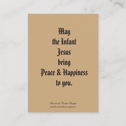 クリスマスの出生の直感の挨拶の神聖なカード 名刺 (裏面)