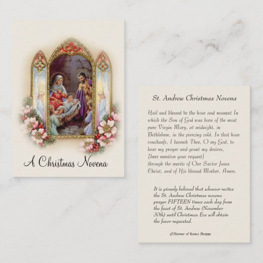 クリスマスの出生のNovenaのイエス・キリストメリーの神聖なカード 名刺 (正面/裏面)