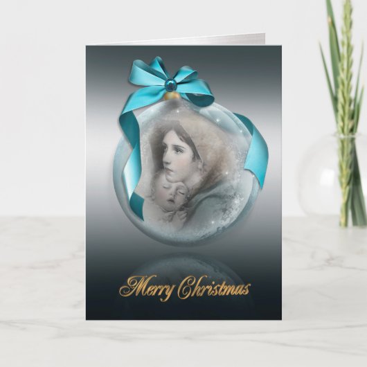クリスマスの出生マドンナ宗教カード シーズンカード (正面)