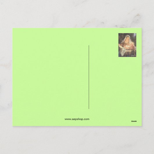 クリスマスの出生場面メリー及びベビーイエス・キリスト シーズンポストカード (裏面)