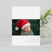 クリスマスの出産報告｜みんなで集まろう 箔招待状 (立ち正面)