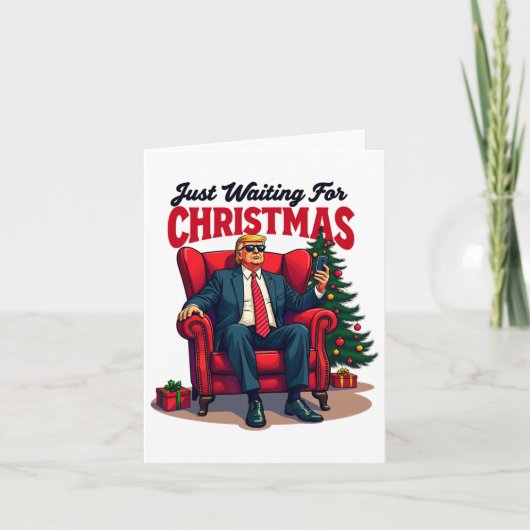 クリスマスの切り株がクリスマス待ち カード (正面)