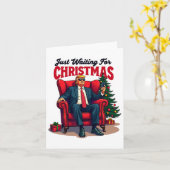 クリスマスの切り株がクリスマス待ち カード (黄色い花)