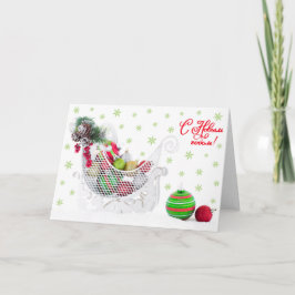 クリスマスの切れ端に満ちたオーナメントヴィンテージ シーズンカード