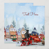 クリスマスの列車の冬 シーズンカード (正面/裏面)