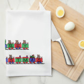 クリスマスの列車 キッチンタオル (四つ折り)