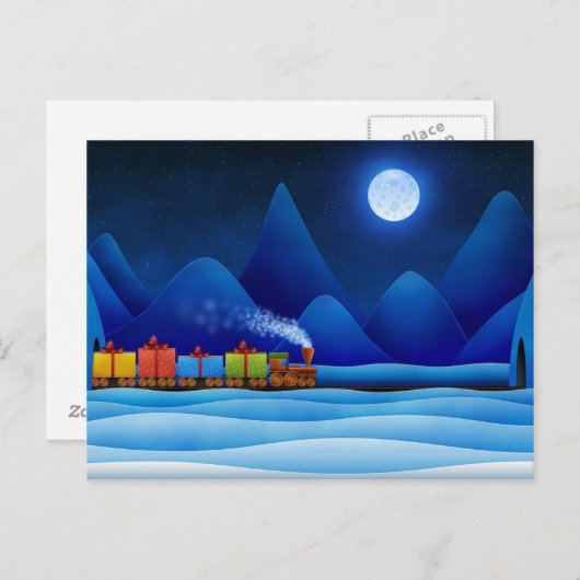 クリスマスの列車 シーズンポストカード (正面/裏面)