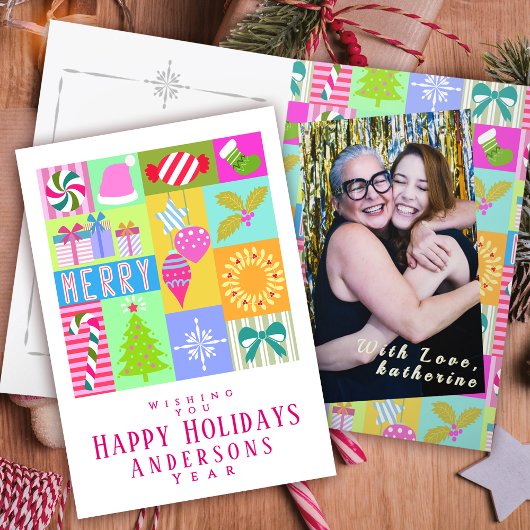 クリスマスの到来カレンダーのフォトグリーティングカード サンキューカード