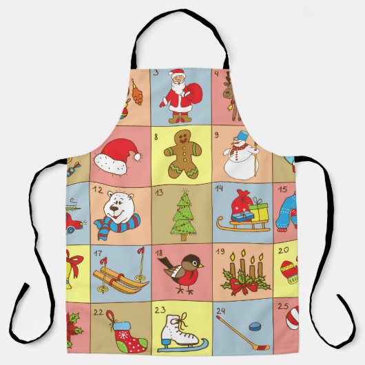 クリスマスの到来: Doodle要素コレクション エプロン (正面)