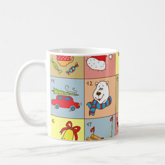 クリスマスの到来： Doodle要素コレクション コーヒーマグカップ (左)
