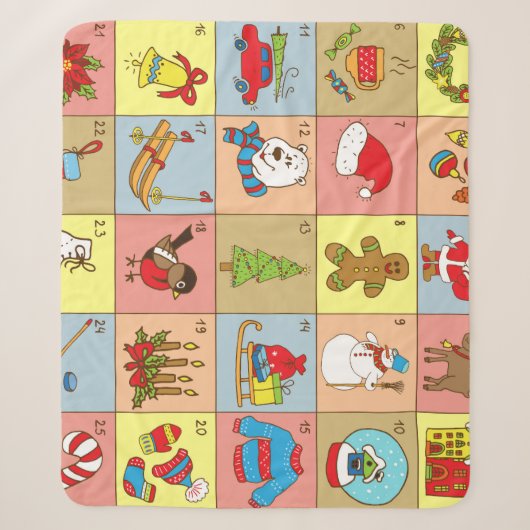 クリスマスの到来: Doodle要素コレクション シェルパブランケット (正面)