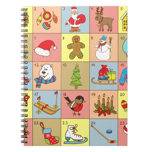 クリスマスの到来: Doodle要素コレクション ノートブック (正面)