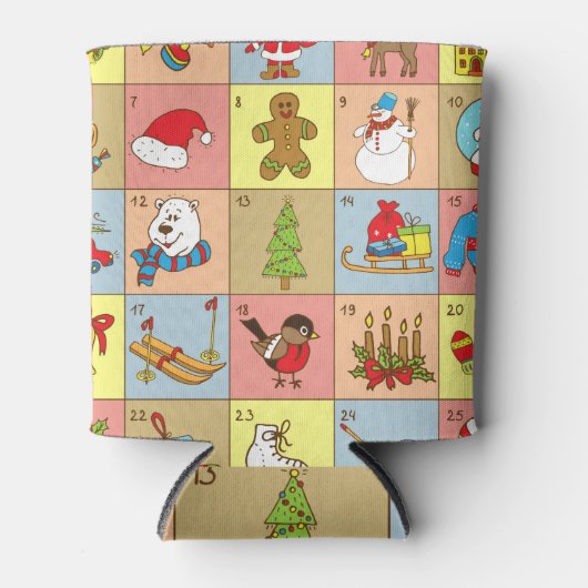 クリスマスの到来: Doodle要素コレクション 缶クーラー (正面)
