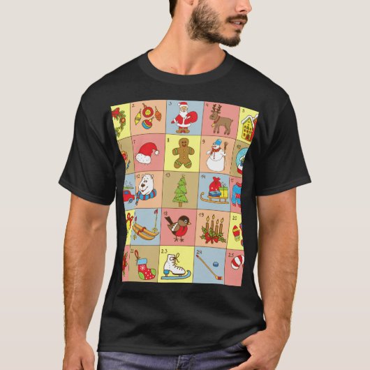 クリスマスの到来: Doodle要素コレクション Tシャツ (正面)