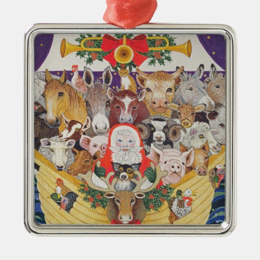 クリスマスの到着 メタルオーナメント (正面)