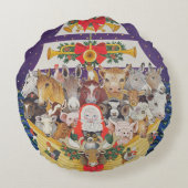 クリスマスの到着 ラウンドクッション (裏面)