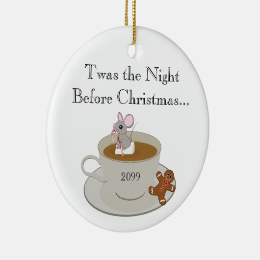 クリスマスの前に自分自身の文字の夜を追加する セラミックオーナメント (右)