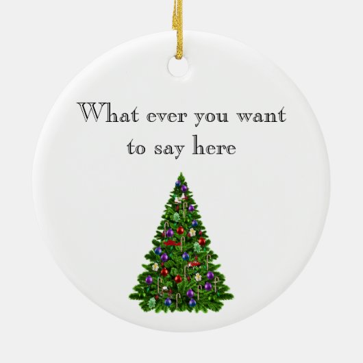 クリスマスの前に自分自身の文字の夜を追加する セラミックオーナメント (裏面)
