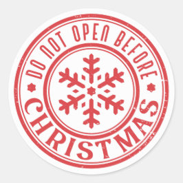 クリスマスの前に開けないでください ラウンドシール