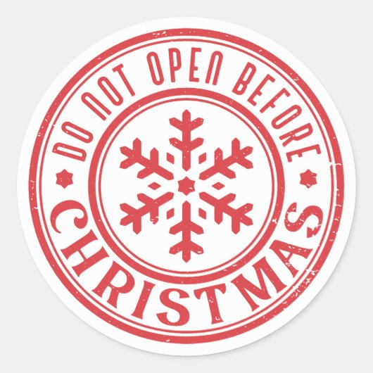 クリスマスの前に開けないでください ラウンドシール (正面)