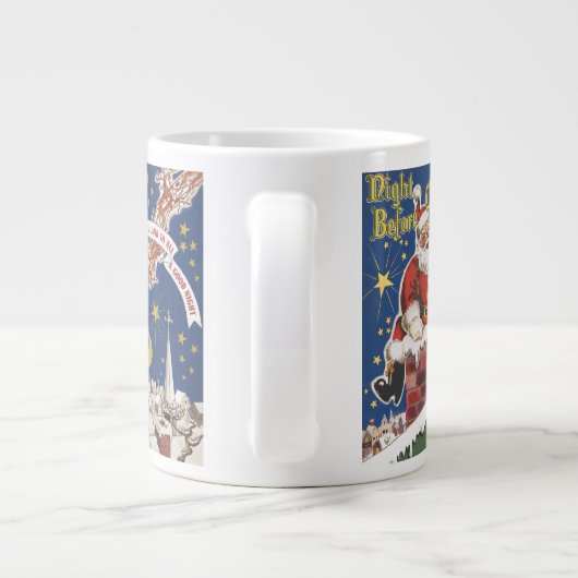 クリスマスの前のトワズナイトからヴィンテージサンタ3 ジャンボコーヒーマグカップ (裏面)