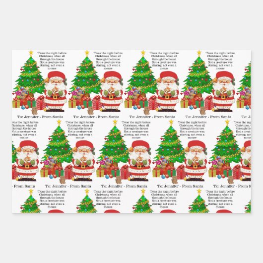 クリスマスの前の夜だった追加の子の名前3 ラッピングペーパーシート (正面3)