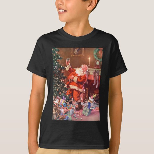 クリスマスの前の夜のサンタクロース Tシャツ (正面)
