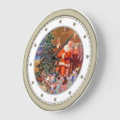 クリスマスの前の夜のサンタ ラージ壁時計 (傾斜)