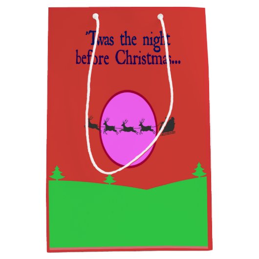 クリスマスの前の夜は空を通して過ごしていた ミディアムペーパーバッグ (正面)