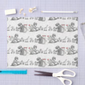 「クリスマスの前の晩のヴィンテージのお子さん 薄葉紙 (クラフト)