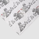 「クリスマスの前の晩のヴィンテージのお子さん 薄葉紙 (詳細)