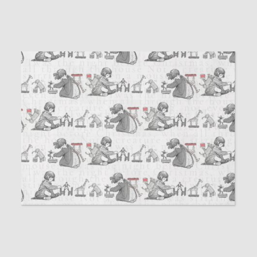 「クリスマスの前の晩のヴィンテージのお子さん 薄葉紙 (正面)