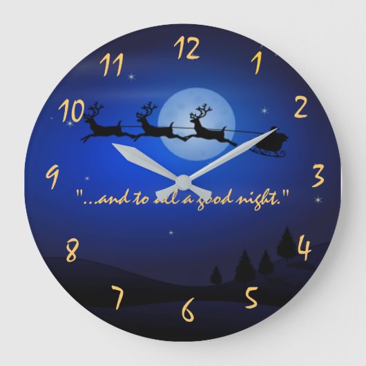 クリスマスの前夜 ラージ壁時計 (正面)