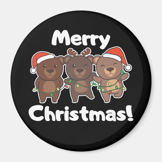 クリスマスの動物が陽気なマグネを生む マグネット (正面)