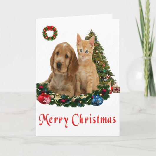 クリスマスの動物たち カード (正面)