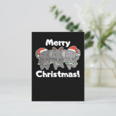 クリスマスの動物たち 象 楽しい シーズンポストカード (スタンド正面)