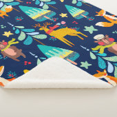 クリスマスの動物とクリスマスツリーのパターン シェルパブランケット (3/4)