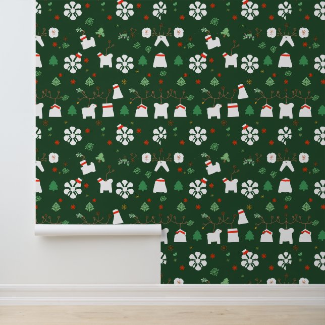 クリスマスの動物とストッキングパターン 壁紙 (アプリケーション)
